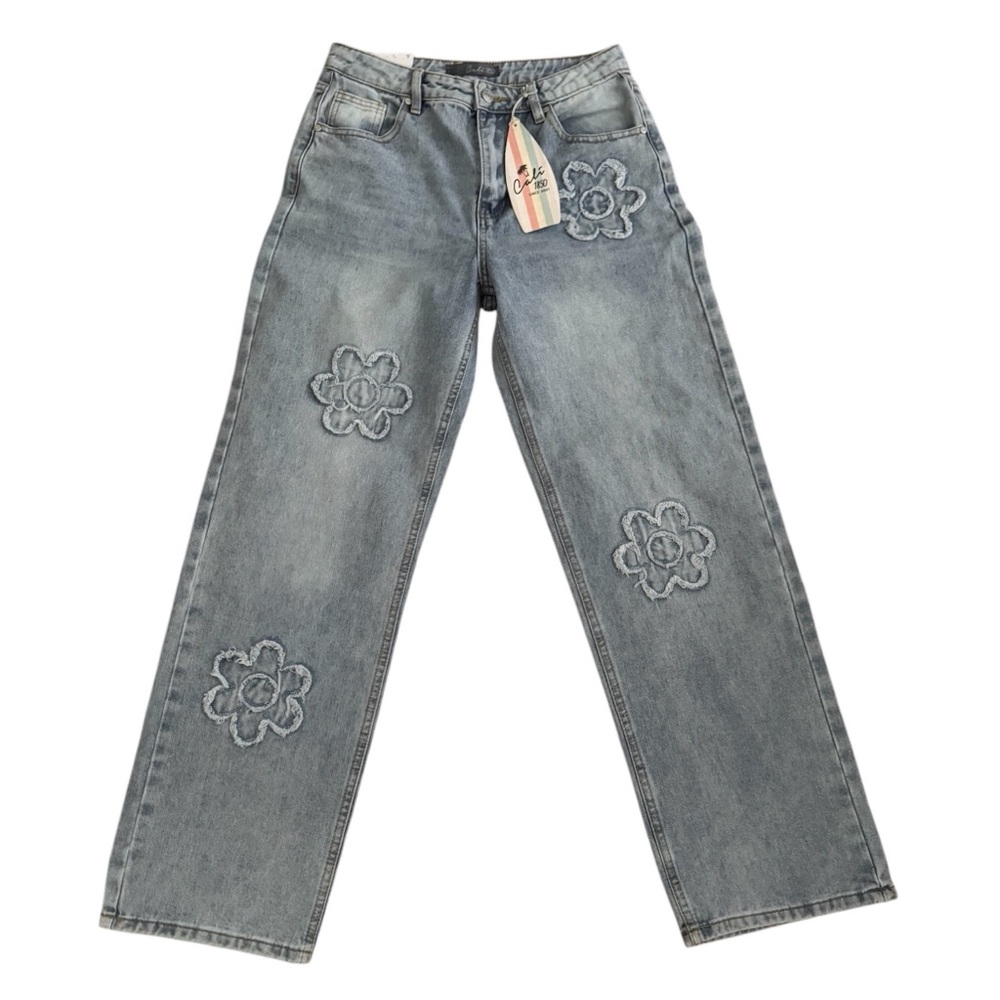 Floral Embroidery Jeans